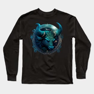 Taurus Zodiac Sign Long Sleeve T-Shirt